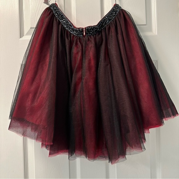 Alyce Paris Homecoming Beaded Sequined Waist Full Tulle Skirt Fairy whimsy goth - Picture 5 of 14